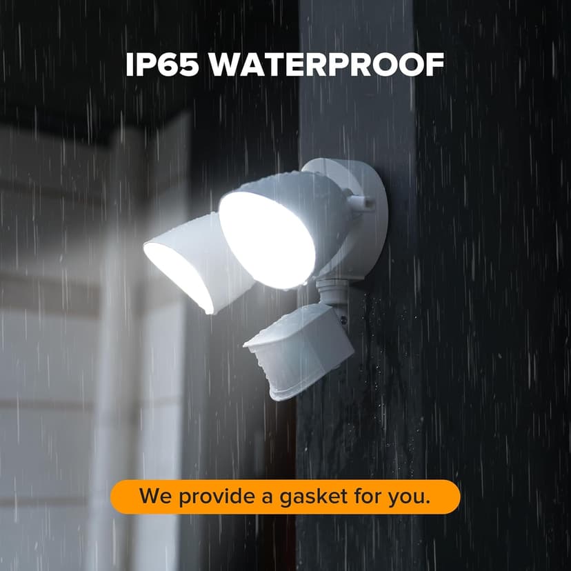 LUTEC 32W 2500 Lumen LED Security Lights Motion Sensor Light Outdoor, 5000K Daylight, IP65 Waterproof, Dusk to Dawn, Motion Detector Flood Light for Garage, Yard, Porch-White