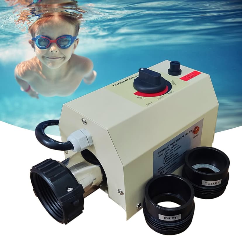 Pool Heater-3KW 220V 240V Electric Pool Water Heater, Upgrade Portable Constant Temperature Control Pool Warmers for Above Ground Pools, Thermostat Used for Spa, Bathtub, Mini Swimming Pool