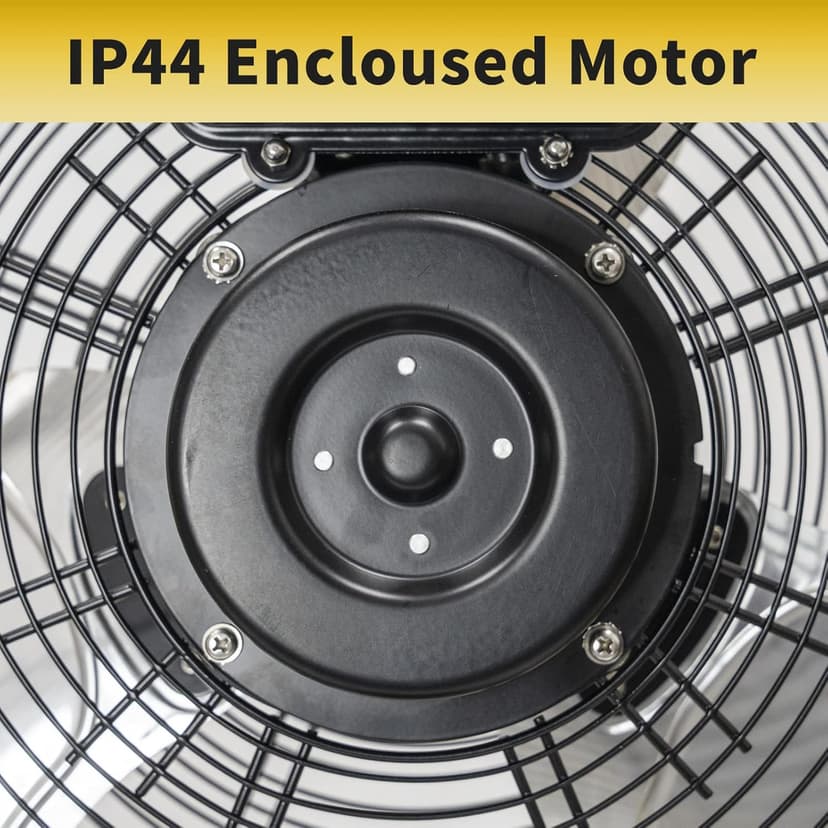 HiCFM 4400 CFM 20 Inch Outdoor Misting Fan Pedestal Standing Base with IP44 Enclosed Motor, Detachable Mist Spray Kit, 9 FT Cord & GFCI Plug, 120 Degree Tilted Head, UL Outdoor Approved