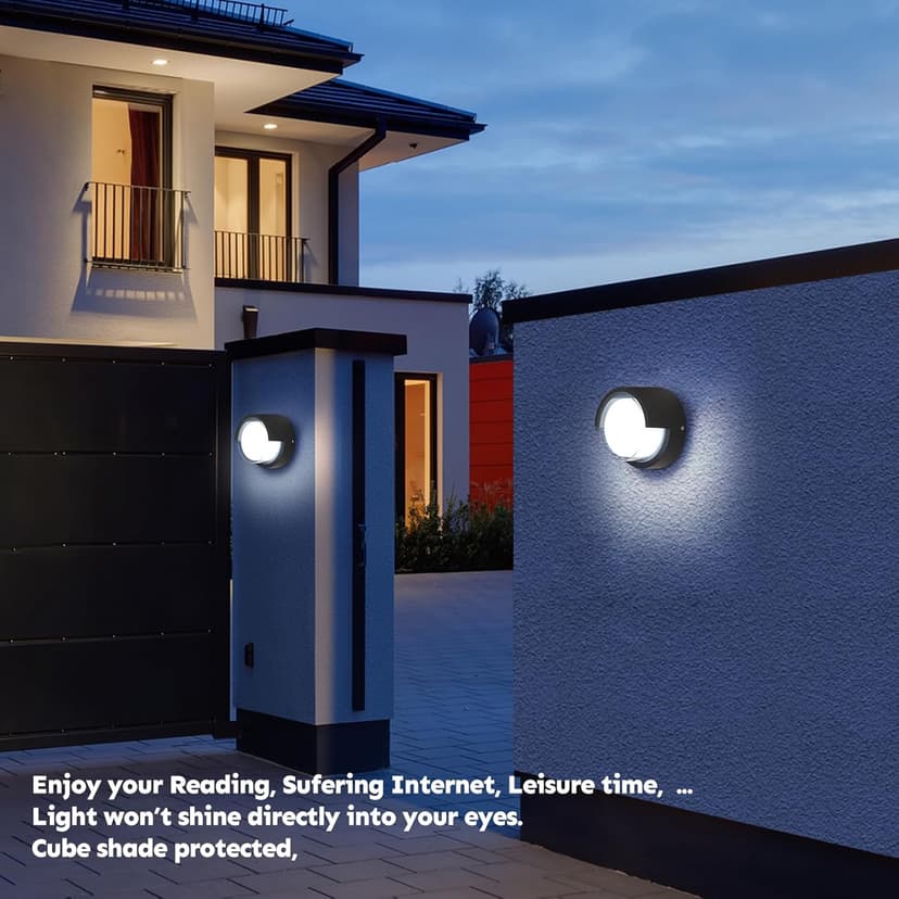 Modern Outdoor Wall Light - Waterproof Round Wall Mount Lamp for Garden/Patio - 6500K Cold Light