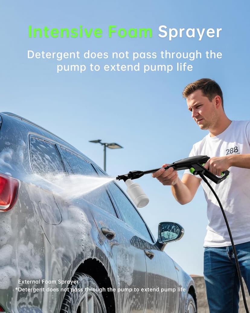 Pressure Washer, 4200PSI 2.6 GPM Power Washer with Foam Cannon 23FT Hose PATOOLIO Electric High Pressure Washer for Fences, Patios, Decks, Patios and Cars Powerwasher