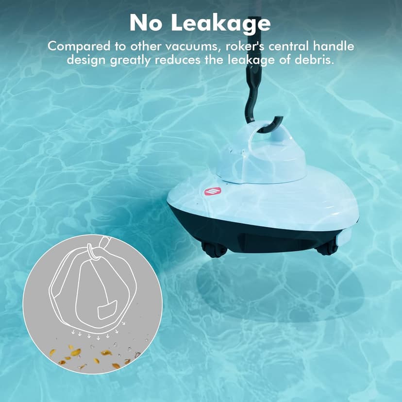 HYDRUS Robotic Cordless Pool Vacuum Cleaner with Brushless Motor,Powerful Pool Robot for Above Ground Pools, Up to 90 Mins Runtime, Self-Parking, Robot Vacuum for Summer Inground Flat Pool up to 50 Ft