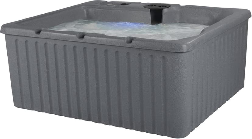 Aqualife Current 4-Adult Outdoor Hot Tub, Uses Standard Outlet, 14 Hydrotherapy Jets, Underwater Led Lighting, Cover Included