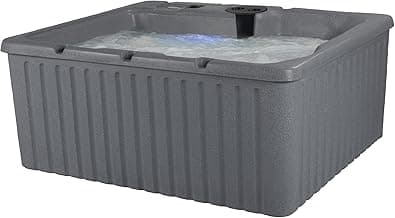 Aqualife Current 4-Adult Outdoor Hot Tub, Uses Standard Outlet, 14 Hydrotherapy Jets, Underwater Led Lighting, Cover Included