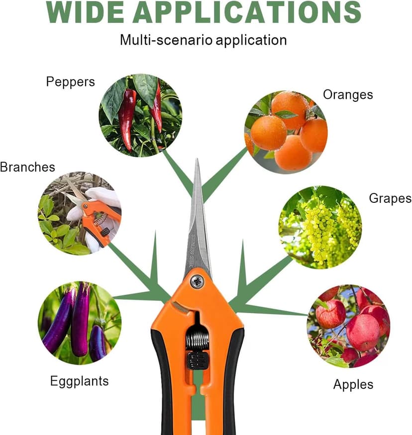 Hand Pruner， Pruning Shear，Garden clippers, snip scissors, ratchet pruning shears, work 3 times easier, gardening tools, sharp garden scissors, arthritis weak hand snips (Orange)