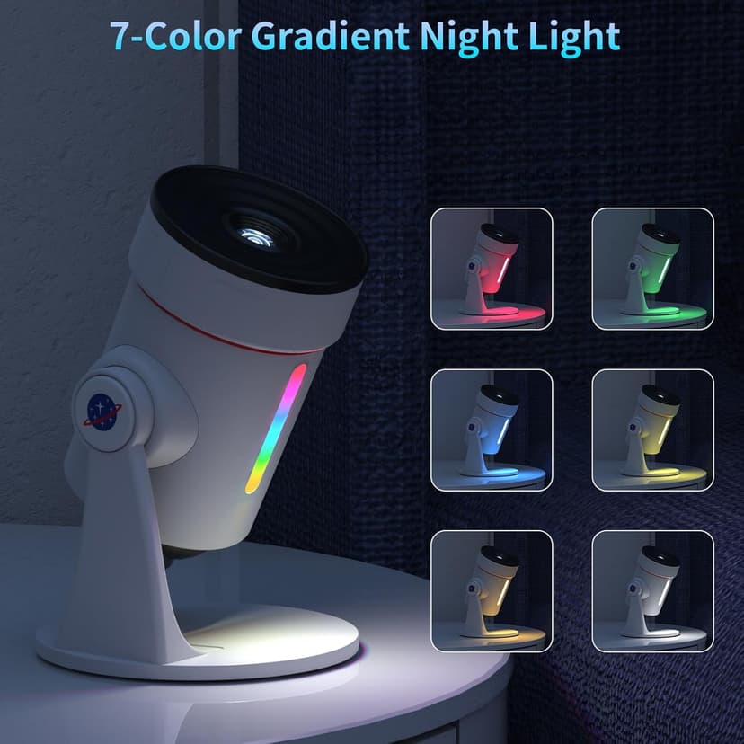 [2025 Upgraded] Galaxy Projector, HD Brighter Wider Projection Planetarium Star Projector with 7-Color Night Light Realistic Starry Sky Space Solar System Moon Nebula for Bedroom Ceiling Room Decor