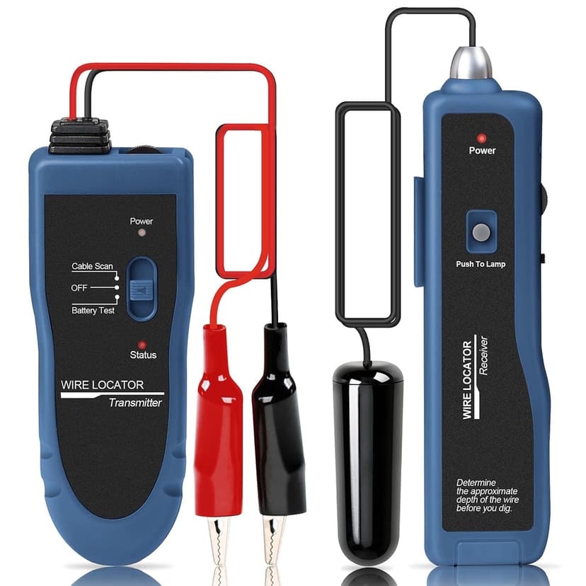F02 Underground Cable Locator, Wire Tracer with Earphone, Cable Tester for Dog Fence Cables Irrigation Control Wires