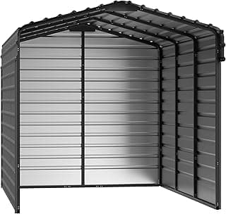 Arrow 10x15x9 3 Sided Carport Charcoal