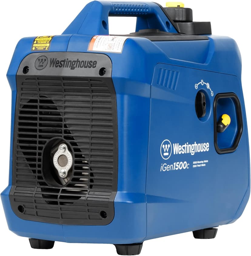 Westinghouse 1500 Peak Watt Super Quiet & Lightweight Portable Inverter Generator, Gas Powered, CO Sensor, Parallel Capable, Long Run Time,Blue