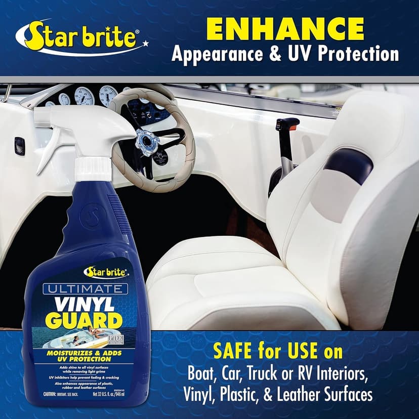 STAR BRITE Ultimate Vinyl Clean Spray - Multi-Surface Cleaner for Auto, RV, Home & Boat Upholstery - Vinyl, Rubber, Leather, Plastic + Interior & Exterior Trim - 32 OZ (096232)