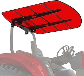 Red Tractor Canopy for ROPS 53-3/8" X 53-3/8", Tractor Shade Canopy Roof for Tractor and Mowers, Non-Fading High-Density Thermoplastic (Will Add About 4'' to The Height of The Tractor)
