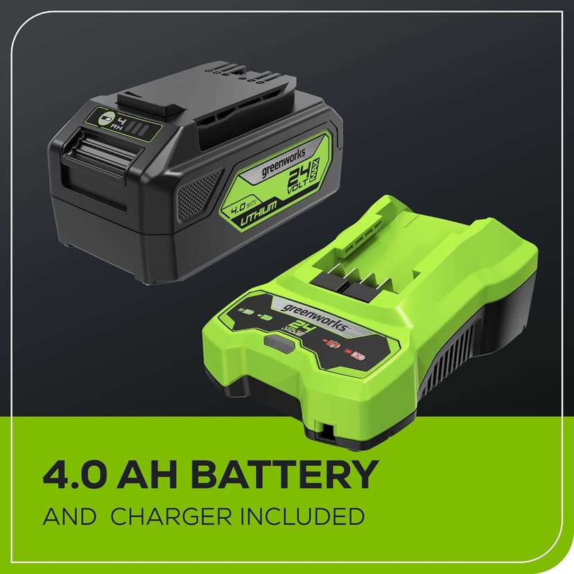 Greenworks 24V 13" Brushless Cordless (Push) Lawn Mower, 4.0Ah Battery and Charger Included
