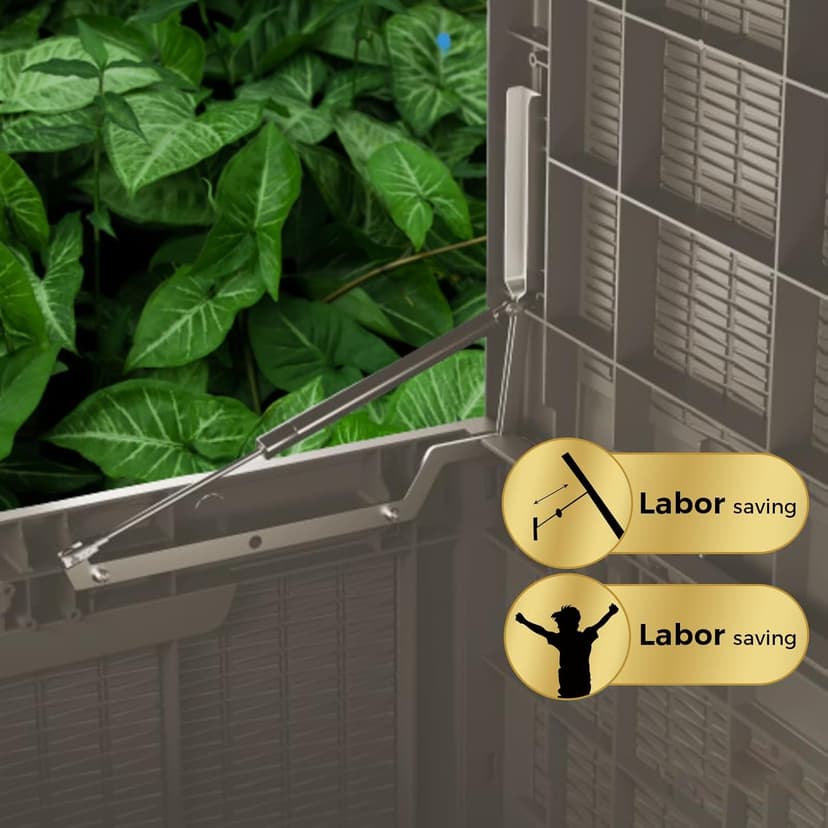 100 Gallon Lockable Resin Deck Box, Waterproof & UV-Resistant Outdoor Storage Box for Cushion Storage and Outdoor Delivery Storage,Coffee