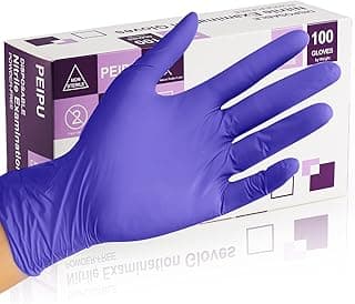 PEIPU Nitrile Gloves,Medical Exam Gloves,Disposable Cleaning Gloves,Powder Free, Latex Free,Non-Sterile Protective Gloves
