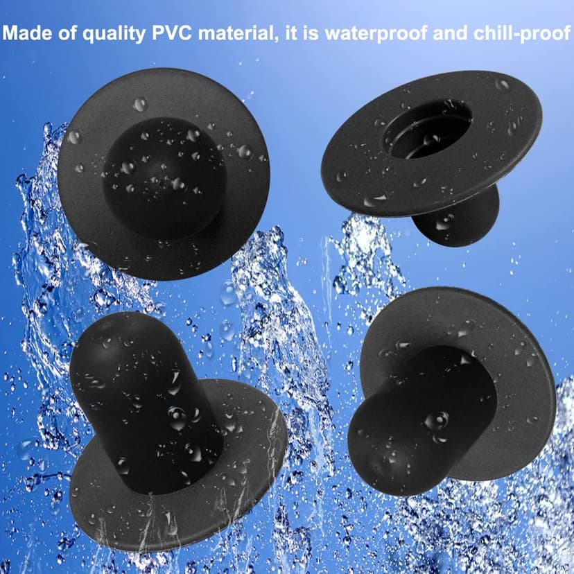 4 PCS Swimming Pool Pump Strainer Hole Plug Replacement for Bestway & Intex Pools Ground Swimming Plug Wall Plug Stopper (Black)