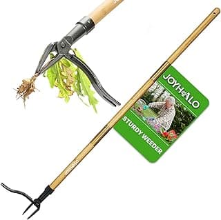 joyhalo 46" Dandelion Weed Puller Tool Stand Up Heavy Duty 4-Claw, Long Handle Weeder Tool for Yard with Steel Head, Weeding Tool Weed Picker, Weed Pulling Tool Without Bending or Kneeling