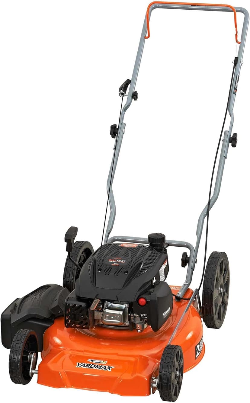 YARDMAX 21 in. 170cc 2-in-1 Gas Walk Behind Push Lawn Mower with High Rear Wheels