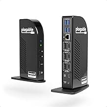 Plugable 13-in-1 USB C Docking Station 4K Triple Monitor with 100W Power Delivery | USB C Dock for Windows, Mac, ChromeOS, Thunderbolt | Driver Required | 3X HDMI and 3X DisplayPort (UD-ULTC4K)