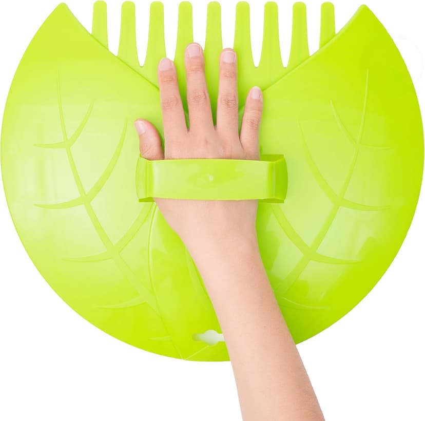 Gardenised Pair of Leaf Scoops, Hand Rakes for Lawn and Garden Cleanup (QI003286),Green