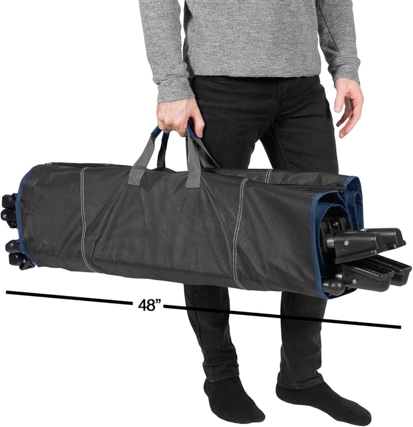 Zenithen Outdoor Patio Folding Collapsible Hammock with Sturdy Frame and Pillow, Perfect for Camping, Outdoor Recreation and as Patio Furniture, Blue (Pack of 1)