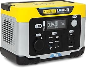 Champion Power Equipment 201188 285-Wh Power Station 600/300-Watt Portable Lithium-Ion Battery Solar Generator