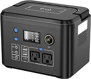 Portable Power Station 350W, Powkey 260Wh/70,000mAh Backup Lithium Battery, 110V Pure Sine Wave Power Bank with 2 AC Outlets, Portable Generator for Outdoors Camping Travel Hunting Emergency