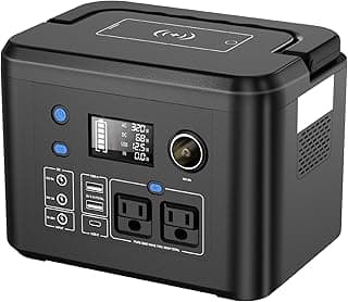 Portable Power Station 350W, Powkey 260Wh/70,000mAh Backup Lithium Battery, 110V Pure Sine Wave Power Bank with 2 AC Outlets, Portable Generator for Outdoors Camping Travel Hunting Emergency
