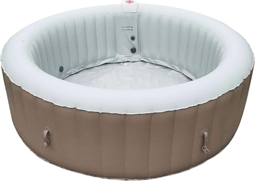 ALEKO Inflatable Hot Tub Spa | Personal High Powered Jetted Bubble | with Fitted Cover and 3 Filters | 265 Gallon | 6 Person Round | Brown | HTIR6GYBR