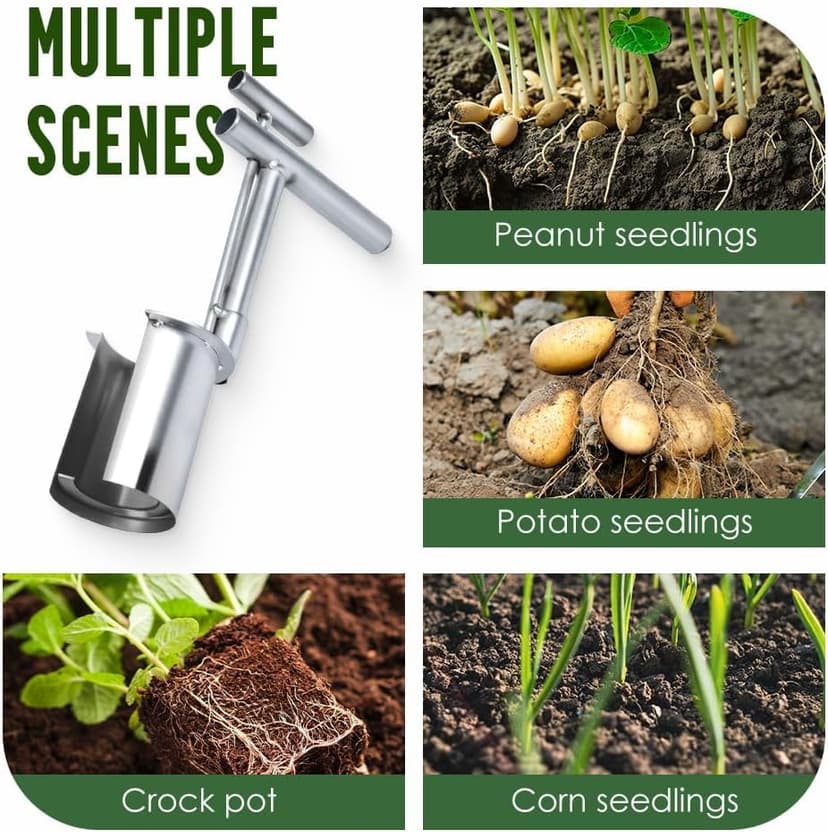 Bulb Planter Tool, 2025 Upgrade Gardening Bulb Transplanter, Plant and Fruit Tree Seedling Transplanter, Heavy Duty Stainless Steel Seed Planting Tools for Digging Holes Sowing Plant Bulb (1PC)