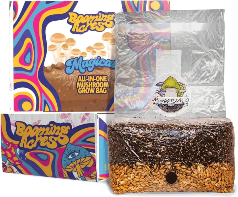 | The Magical 5lb All-in-One Mushroom Grow Bag | Mushroom Grow Kit | Harvest Your own Happiness | Discover The Magic of Growing Mushrooms - 5lb Grow Bag Mushroom Starter Kit