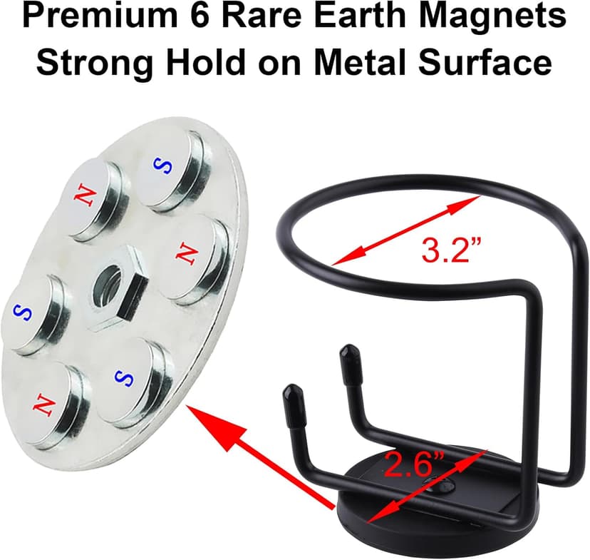 Magnetic Cup Holder, SUS 304 Stainless Steel Magnetic Drink Holder Can Holder for Tractor Truck Mower Car Treadmill Toolbox - Horizontal Surface Mounting Pack of 1