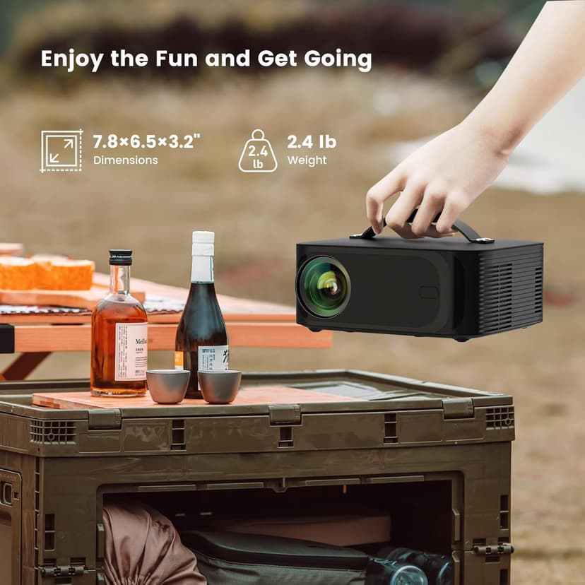 [Netflix-Licensed/1200 ANSI]Outdoor-Projector-4K with Wifi6 and Bluetooth, Smart TV OS & DoIby Audio, Portable Projector with Netflix/YouTube/PrimeVideo, ONOAYO 1080P Movie Proyector with 300''Display