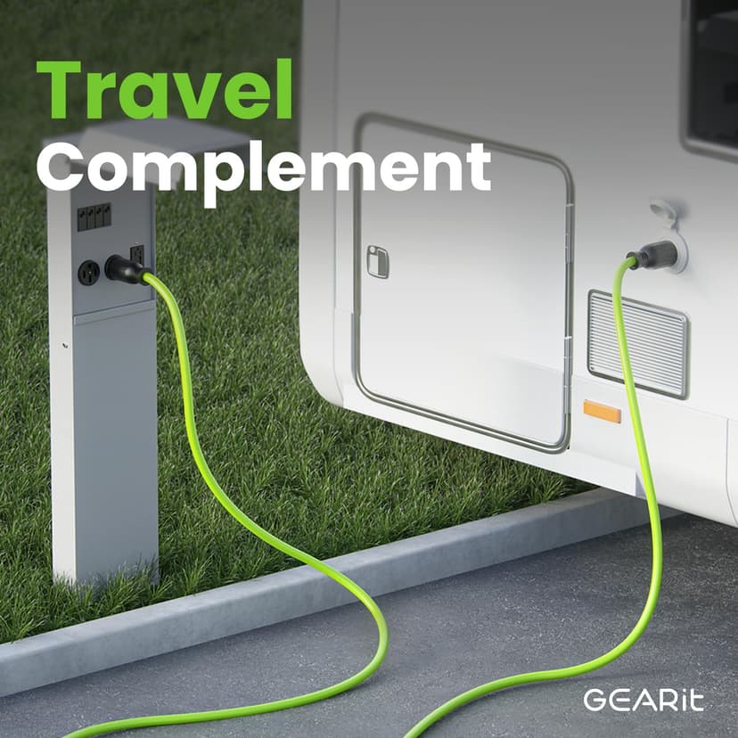 GEARit 30-Amp Generator Extension Cord, 120/250-Volt, 4-Prong, 7500W, NEMA L14-30P/L L14-30R, 10 Gauge SJTW Locking Power Cord for Manual Transfer Switch, Portable Generator, Power Outage, 6 Ft, Green
