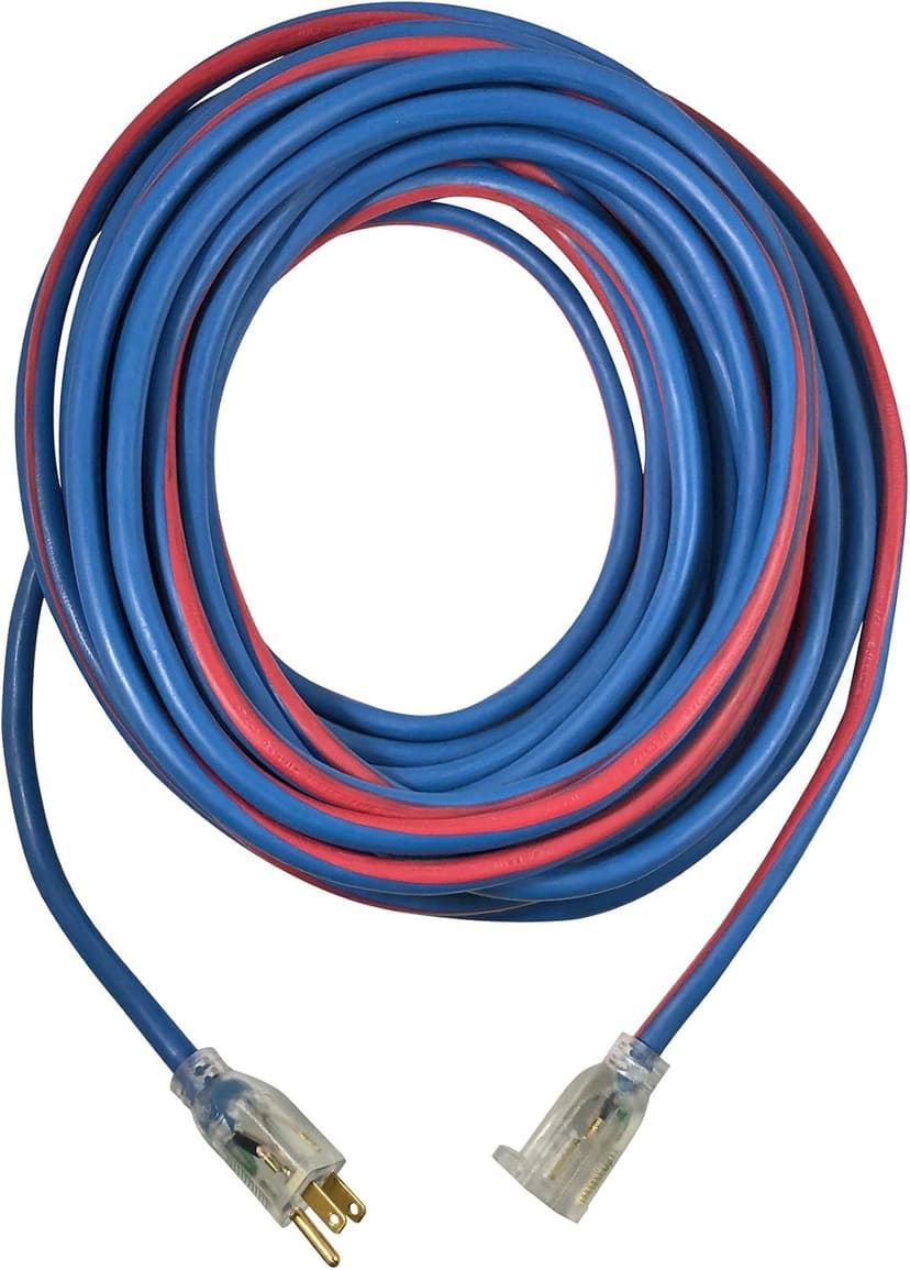 US Wire 99025 12/3 25-Foot SJEOW TPE Cold Weather Extension Cord Blue with Lighted Plug