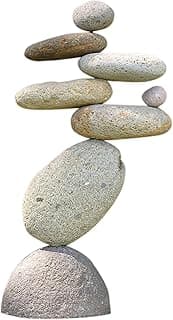Ancient Graffiti Eight-Stone Balancing Cairn - Indoor/Outdoor Garden Decoration