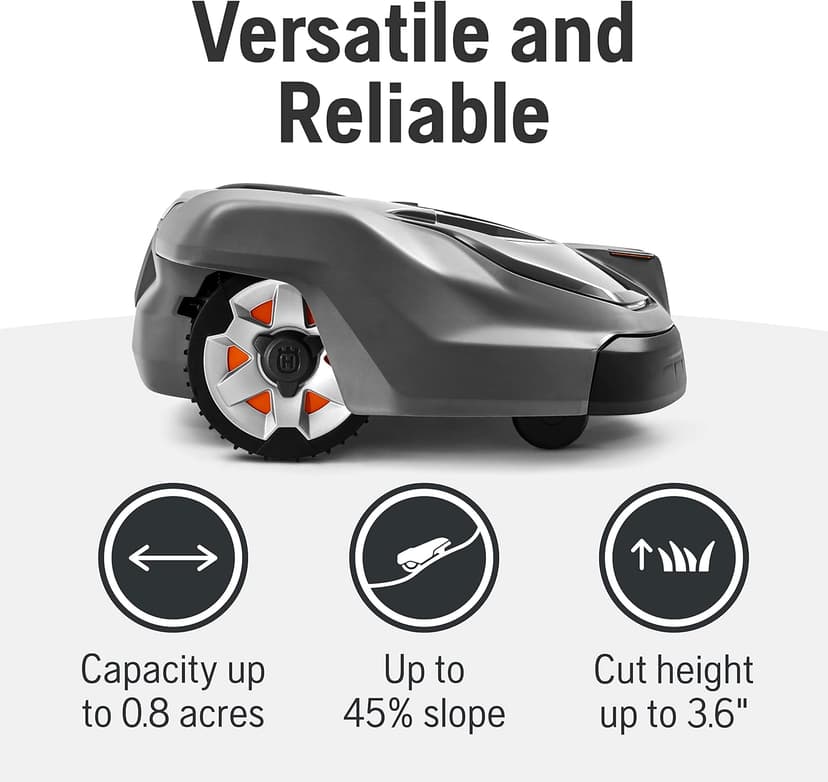 Husqvarna Automower 430XH Robotic Lawn Mower with GPS Assisted Navigation, Automatic Lawn Mower with Self Installation, Ultra-Quiet Smart Mowing Tech for Medium to Large Yards (0.8 Acre) 967852945