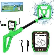 OMMO Metal Detector, Rechargeable Built-in Battery Kids Metal Detector with Funny LCD Display, Adjustable Metal Detectors for Kids with Waterproof Search Coil USB Cable for Detecting Treasure