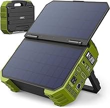 BROWEY Portable Power Station 1000W with Built-in Solar Panel, 614WH/192000mAh LiFePO4 Battery Pack, Solar Generator with AC/DC/USB/PD Outputs for Outdoor Camping, RV Travel, Emergency Preparedness