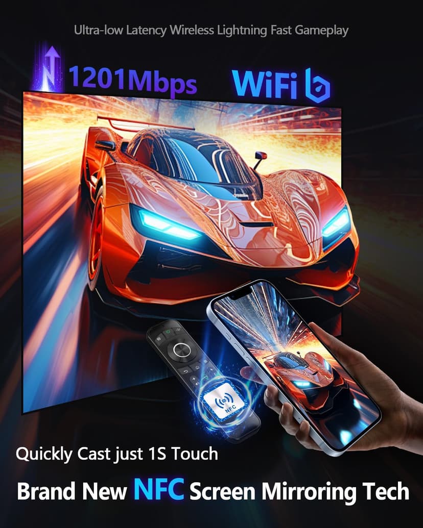 Daylight Projector 4K Ultra HD 1800 High ANSI Smart Home Theater with WiFi 6, Bluetooth, NFC, Streaming Apps, Bright Daytime Proyector, HDR10+, Auto Focus, HDMI 2.1 ARC USB for Movie Video Gaming CIVE