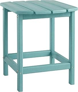 Signature Design by Ashley Sundown Treasure Outdoor Patio HDPE Weather Resistant End Table, Blue