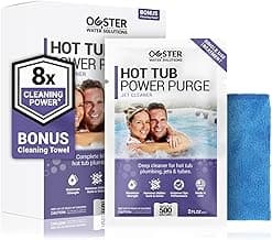 Power Purge Hot Tub Jet Cleaner w/Towel - Deep Hot Tub Cleaner for Jets, Tubes, Plumbing - for Standard & Inflatable Spas - Removes Gunk Buildup for Crystal Clear Water - Made in USA (Kit)