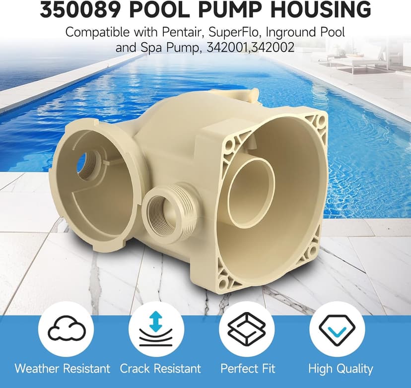 350089 Inground Pool and Spa Booster Pump Body Housing – Replacement Part for Pool & Spa Systems, Compatible with Pentair,SuperFlo Inground Pool and Spa Booster Pump Body Housing,Easy to Install