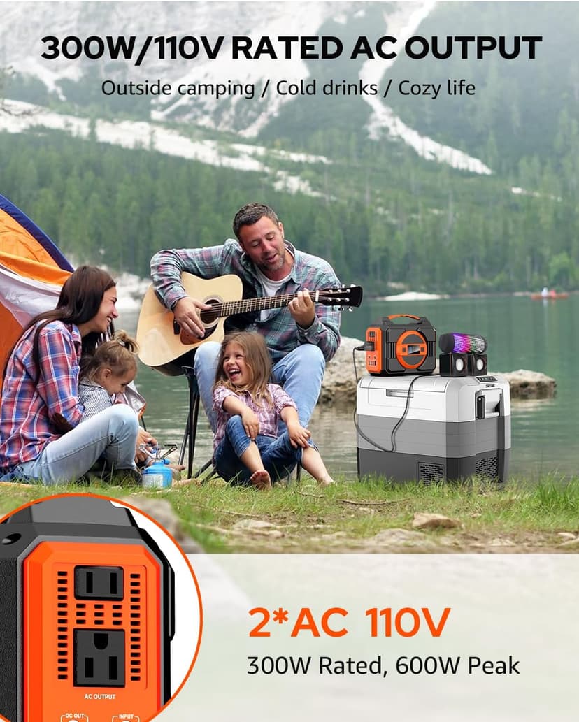 Solar Powered Generator 300W Rated, Portable Sola Generator Power Station with Solar Panels 40W Included, 220Wh Sola Power Bank with AC Outlet 110V Pure Sine Wave for Home Use Camping Outdoor