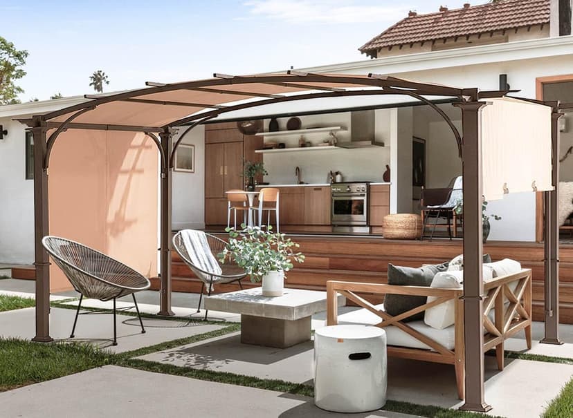 Universal Doubleton Steel Pergola Replacement Cover for Pergola Structures L-PG080PST, 85''x 208'' (Beige)