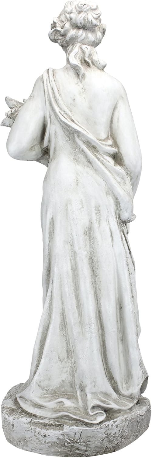 Design Toscano Summer Woman of The Four Seasons Indoor/Outdoor Garden Statue, 11 inches Wide, 33 inches Tall, Cast Stone Resin, Antique Stone Finish