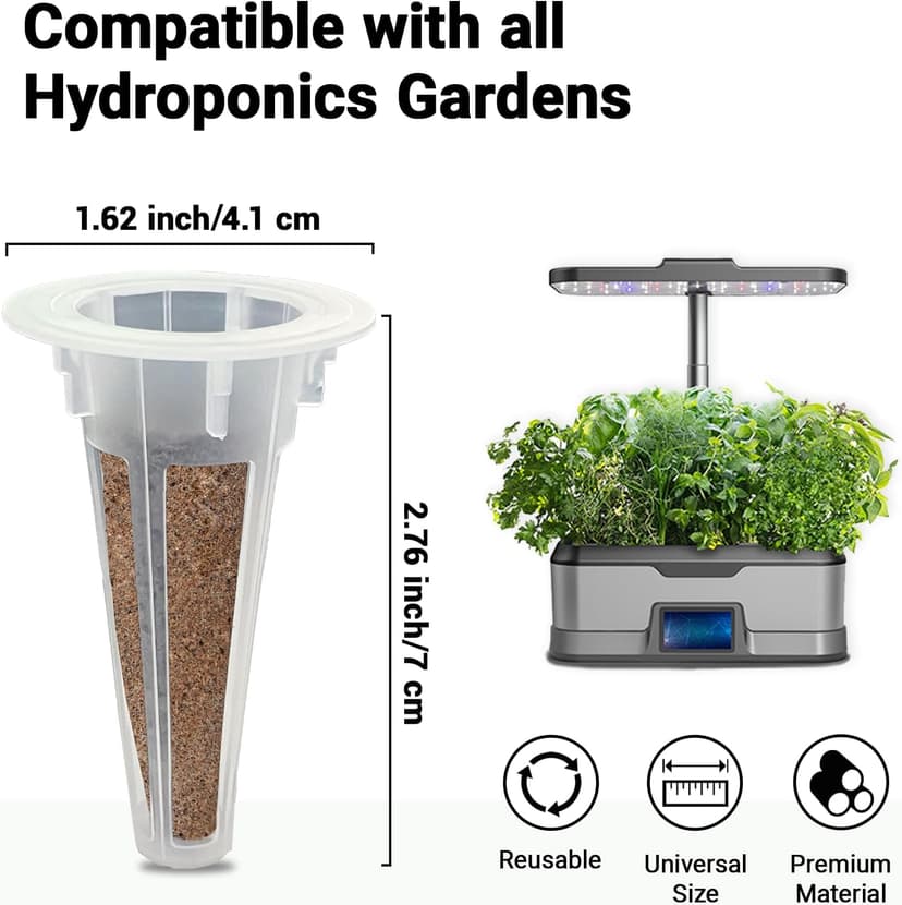 Salad Seed Pods, Grow Anything Kit for All Hydroponics Growing Systems, 8 Pods with 600+ Seeds of Red Cherry Tomato, Butter Head, Romaine, Spinach, Mini Cucumber and Radish