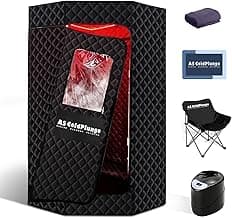 Portable Steam Sauna for Home, XL Sauna Tent with 3L 1200W Steamer & Red Light, Foldable Chair & Mat, Indoor Personal Spa for Relaxation, Detox & Recovery