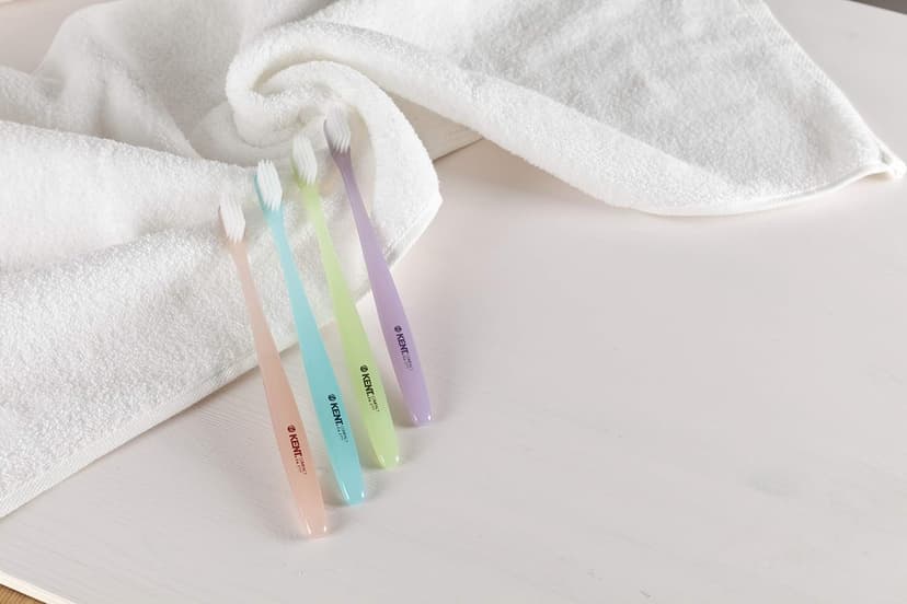 [KENT] COMPACT Small Head Extra Soft Toothbrush for Sensitive Teeth, Gums for Adults & Teens with Braces - (Set of 6)