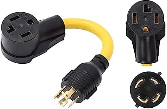 ONETAK NEMA L14-30P to 14-30R 120V/240V 30 Amp 4 Prong Male Plug Twist Lock to 4 Prong Female Receptacle Dryer Welder EV Charger RV Generator Power Cord Adapter