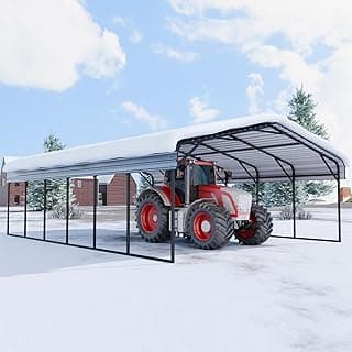 20'x30' Carport, Heavy Duty Metal Carports with Galvanized Steel Roof, Extra Large Outdoor Carport Canopy Metal Garage Shelter 2 Cars, Trucks, Tractors, Boat